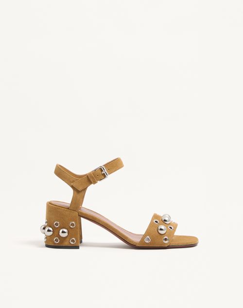 Valentino Garavani - Nellcôte Crust Leather Sandal 60mm - Havana Beige - Woman - Sandals